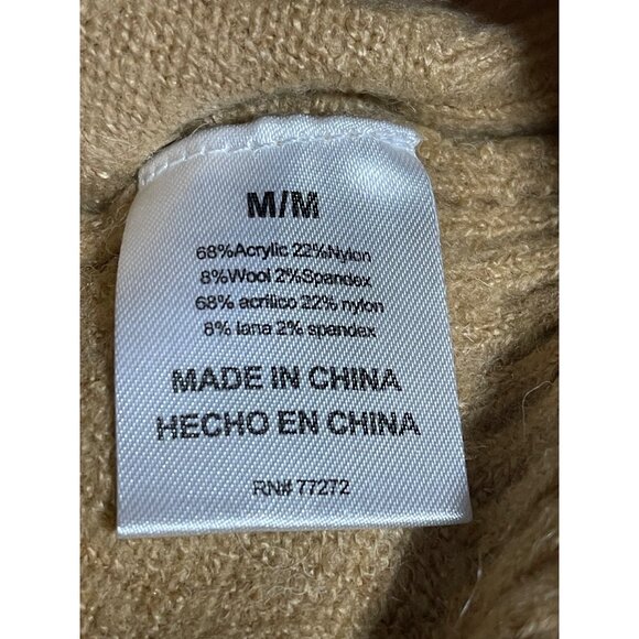 French Connection Essentials Sweater Womens Medium Fair Isle Nordic Camel Brown - Picture 4 of 9